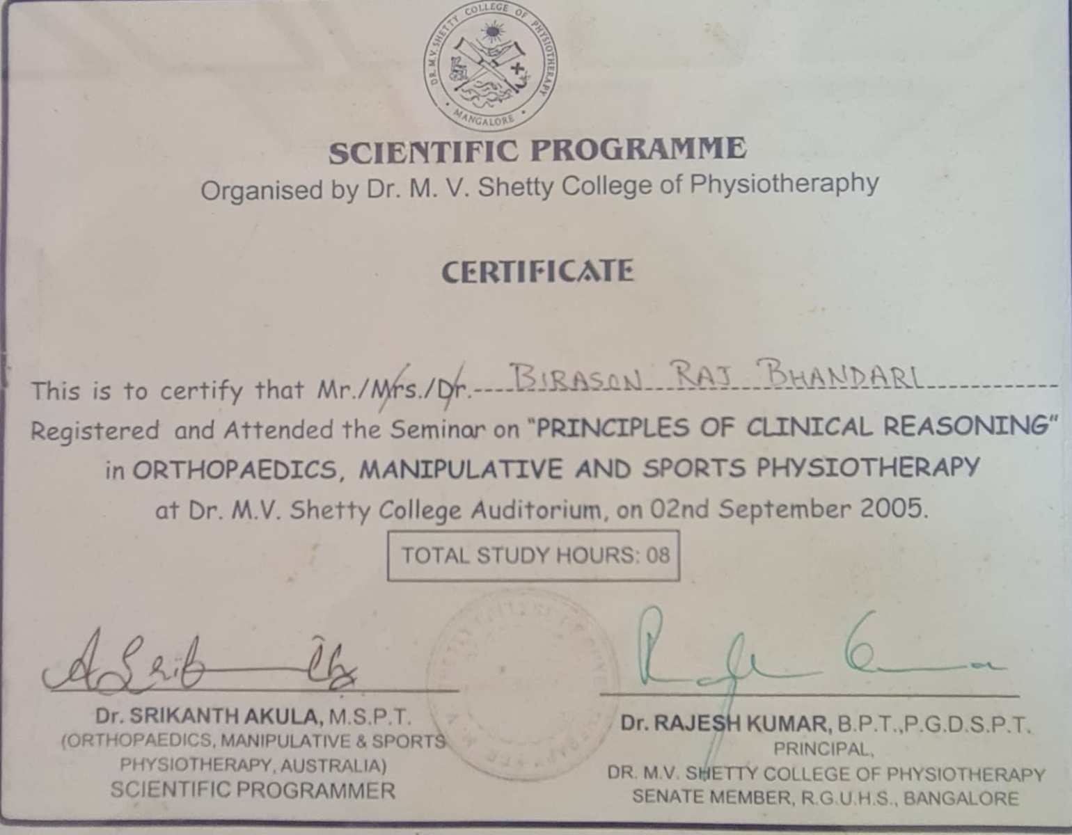 Licence And Certificates Kathmandu Physiotherapy Clinic Pvt Ltd